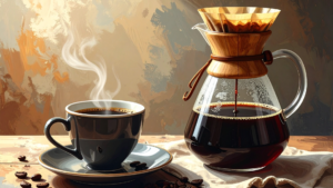 A pot of coffee, caup and saucer to illustate whether caffeine intake should be reduced after 50